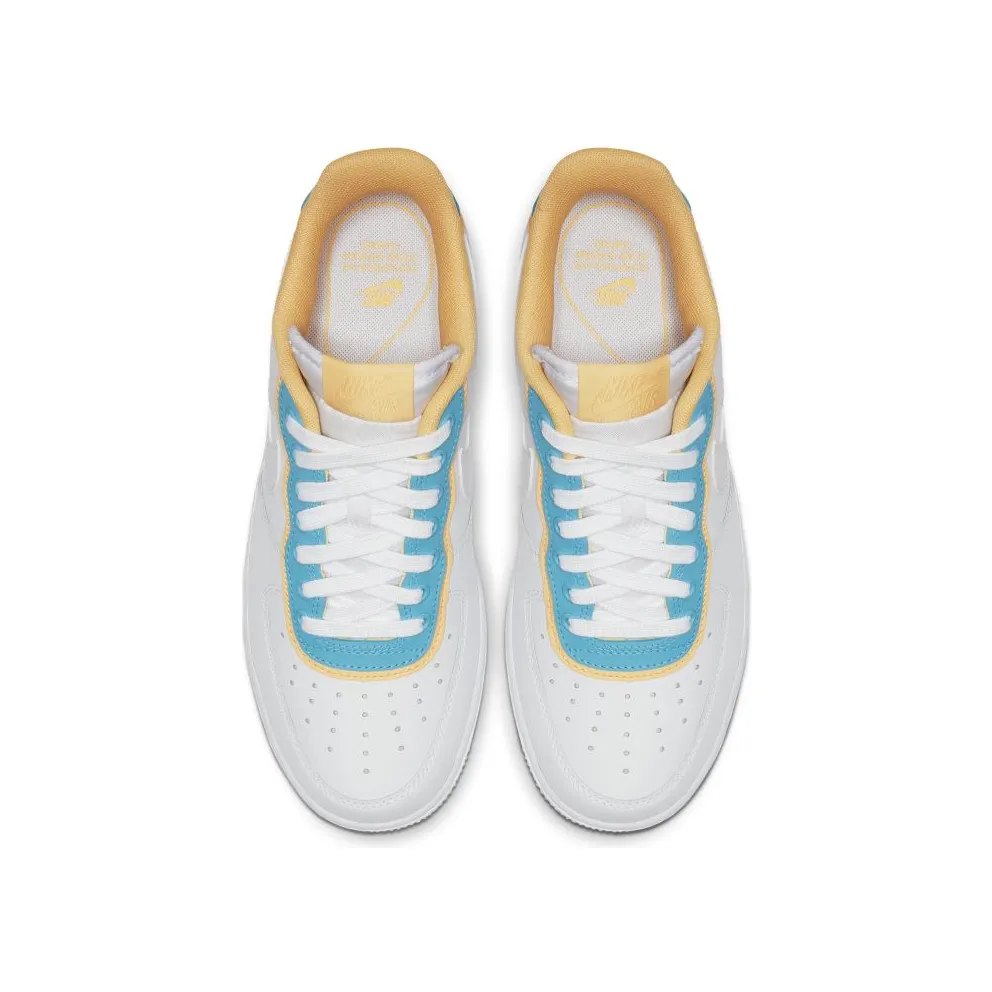 Nike Air Force 1 Low SE White Light Blue Fury Topaz Gold (W) White/White-Light Blue Fury-Topaz Gold-White (AA0287-105)