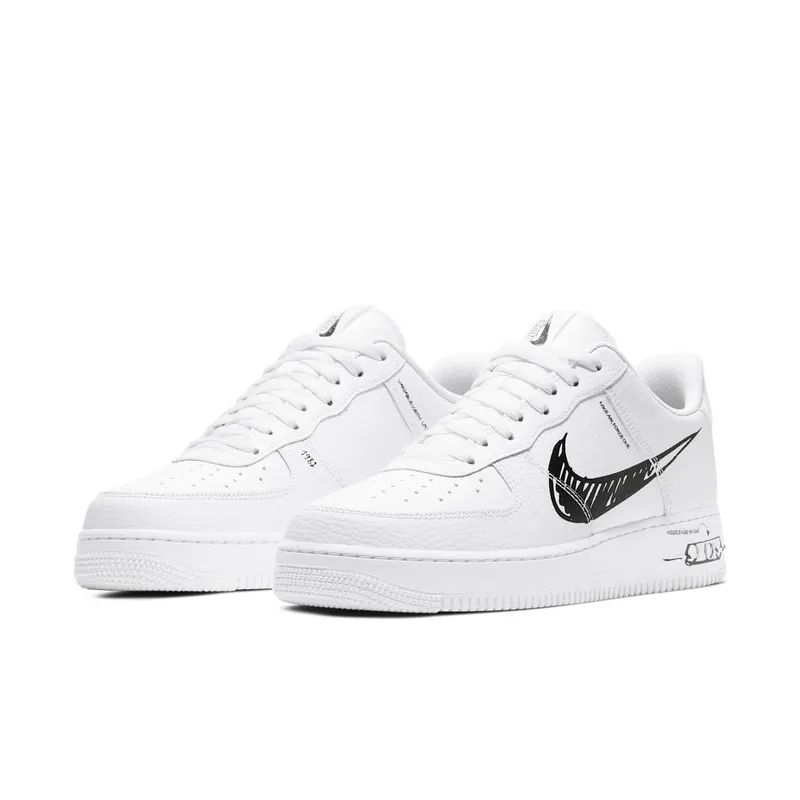 Nike Air Force AF 1 Low Sktech White Black (2020) (CW7581-101)