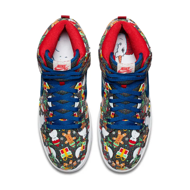 Nike SB Dunk High Concepts Ugly Christmas Sweater (2017) Blue Ribbon/Blue Ribbon-Atom Red (881758-446)