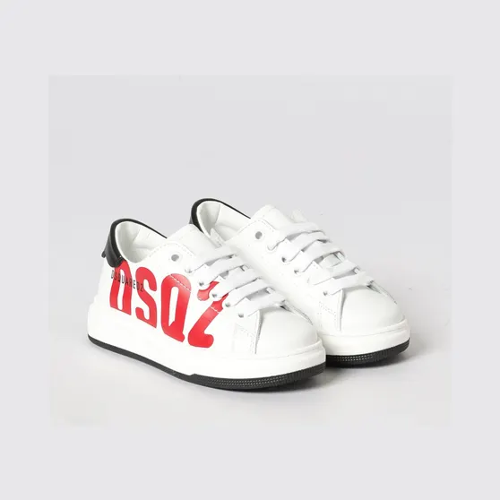 Dsquared2 Leather Sneakers with Logo Print Red (827691)