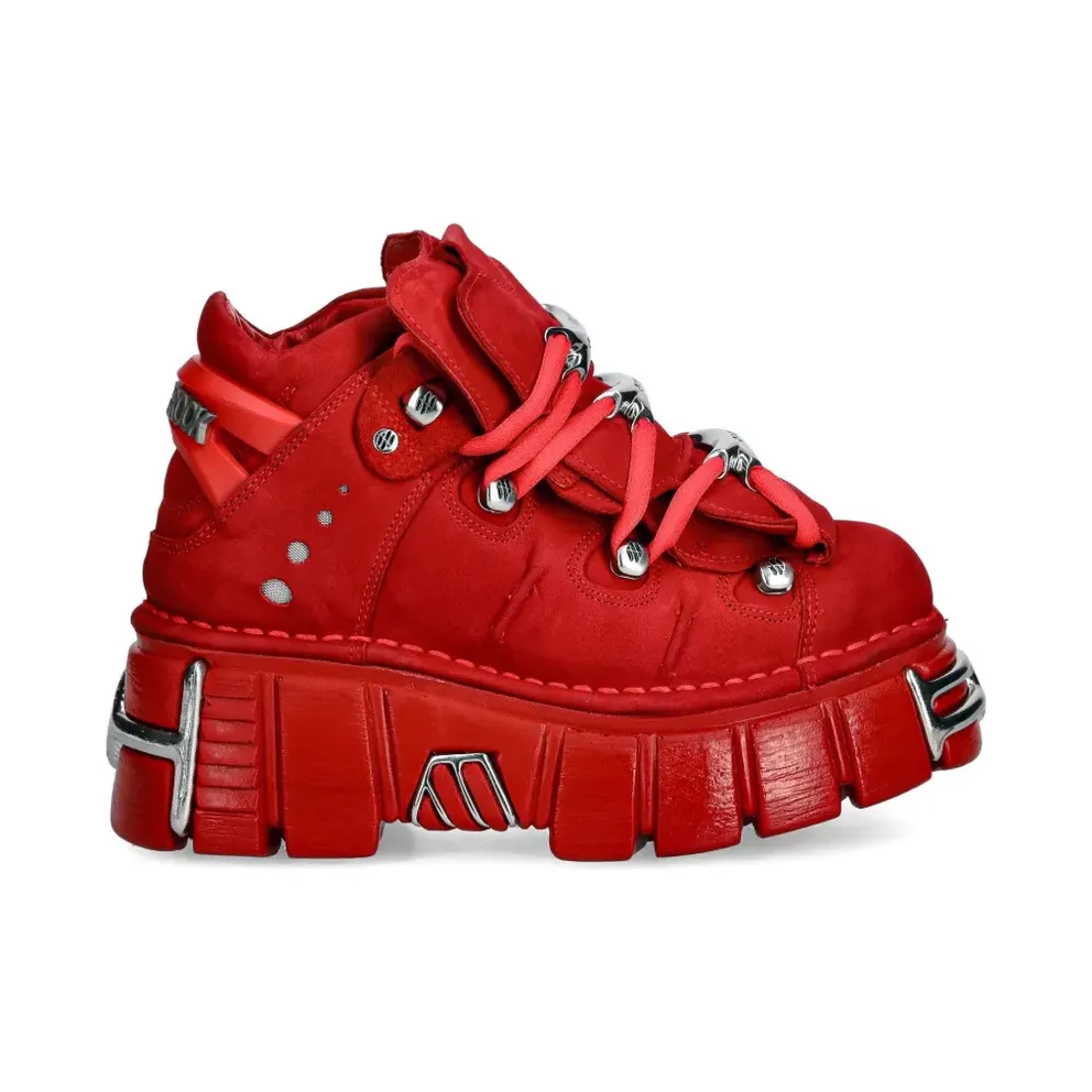 NEW ROCK Hardware- mit Schnürung – Rot (M106C141)