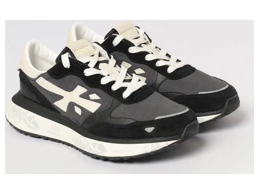 Premiata Lauryn Sneakers in Leather and Mesh Black (LAURYN7479)