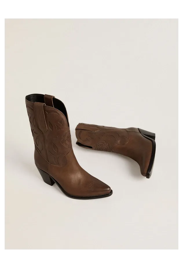 Golden Goose Wish Star Boots In Dove-Gray Leather With Tone-On-Tone Inlay Details (GWF00939.F007607.55356) (2)