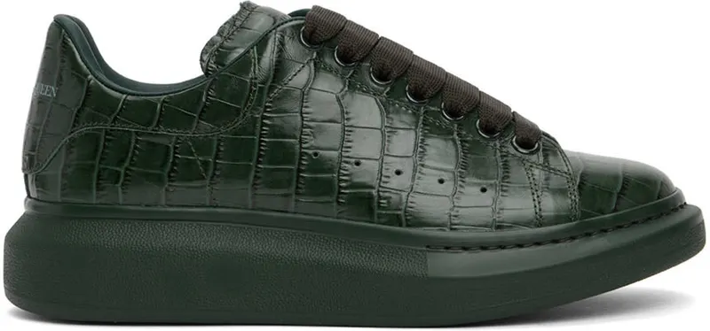 Alexander McQueen Green Croc Oversized (553680WIAX1)