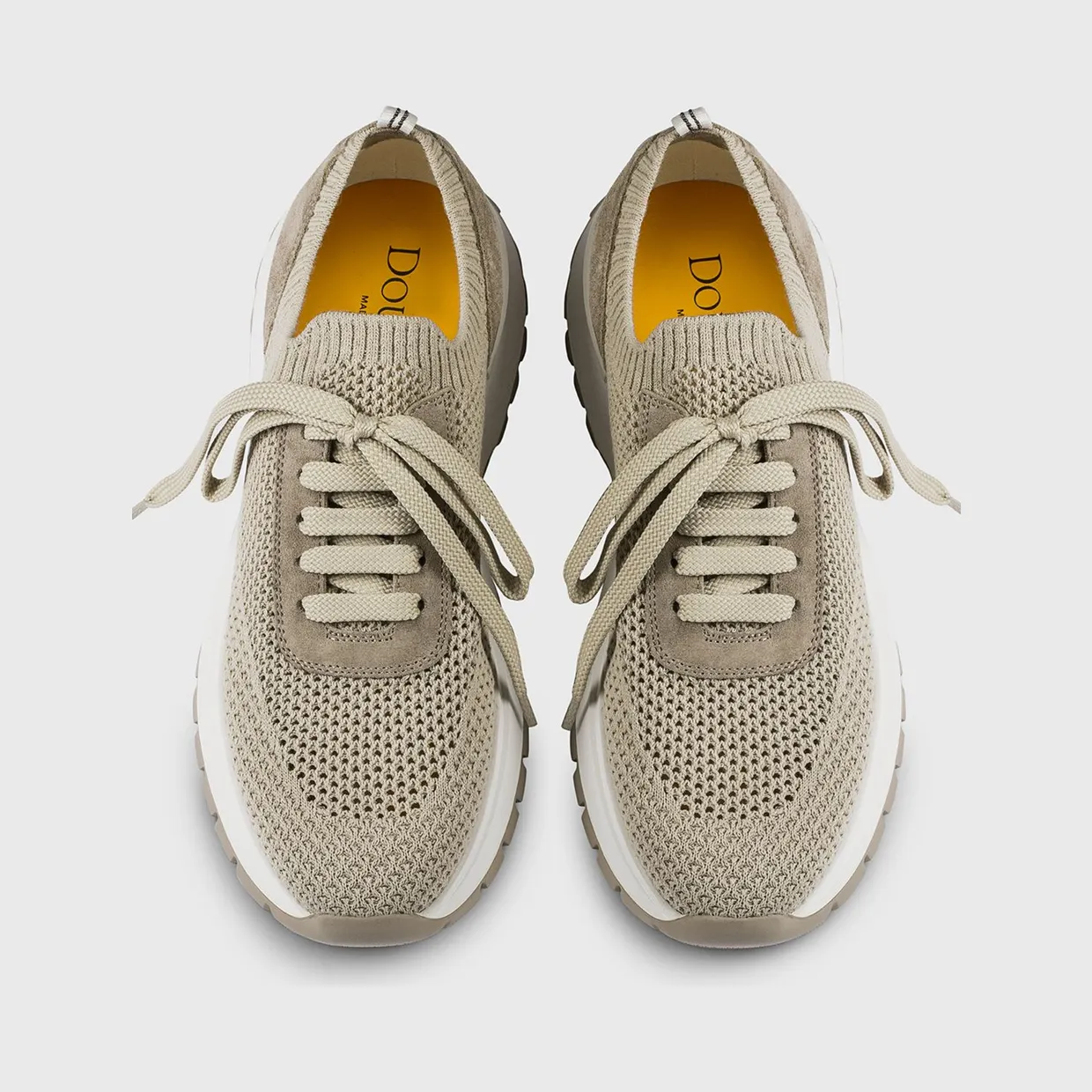 Doucal’s Crochet Knit and Suede Sneakers Beige (DD8765WHINPZ849SC05) (2)