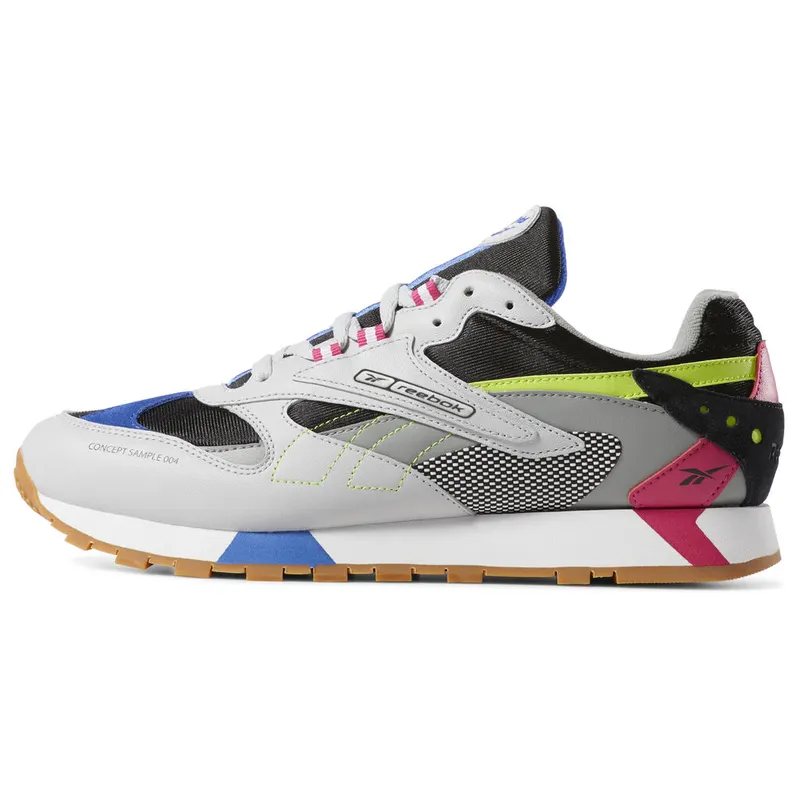 Reebok Classic Leather ATI 90s Grey Skull Grey/Black-Pink-Lime (Other Brands Reebok)