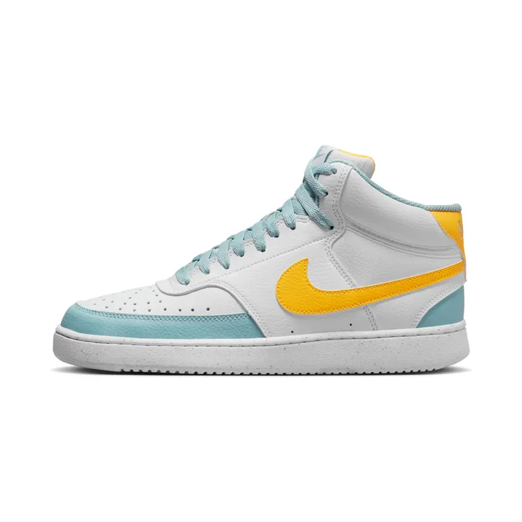 Nike Court Vision Mid Next Nature “White / Ocean Bliss / Gum Light Brown / Laser Orange” (FJ3998-100)