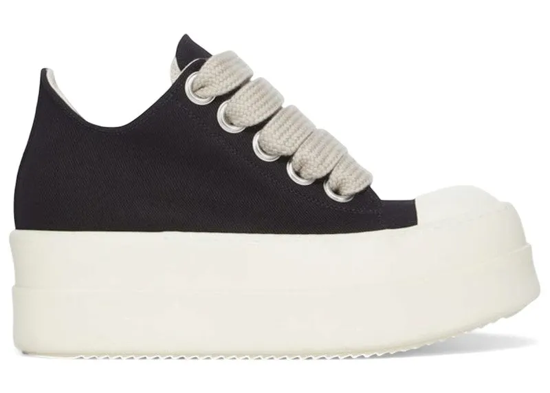 Rick Owens DRKSHDW Mega Bumper Jumbolace Low Sneaks Black Milk (DS01F4851-DOW2-911)