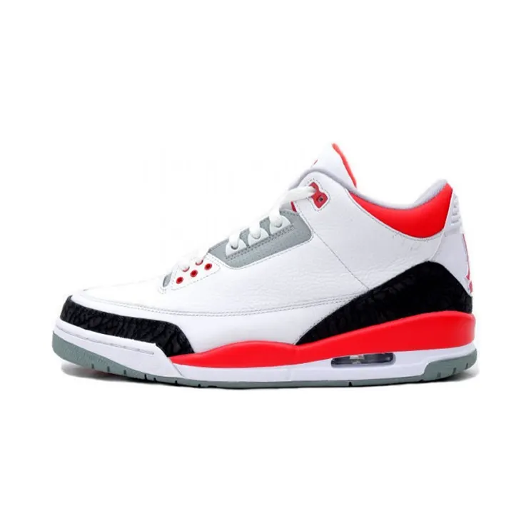 Air Jordan 3 Retro “White / Silver / Black / Fire Red” (136064-120)