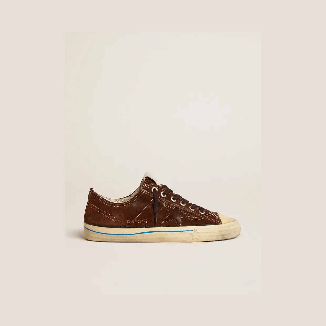Golden Goose V-Star Ltd Sneakers In Dark Brown Suede With Tone-On-Tone Star (GMF00129.F003092.55480)