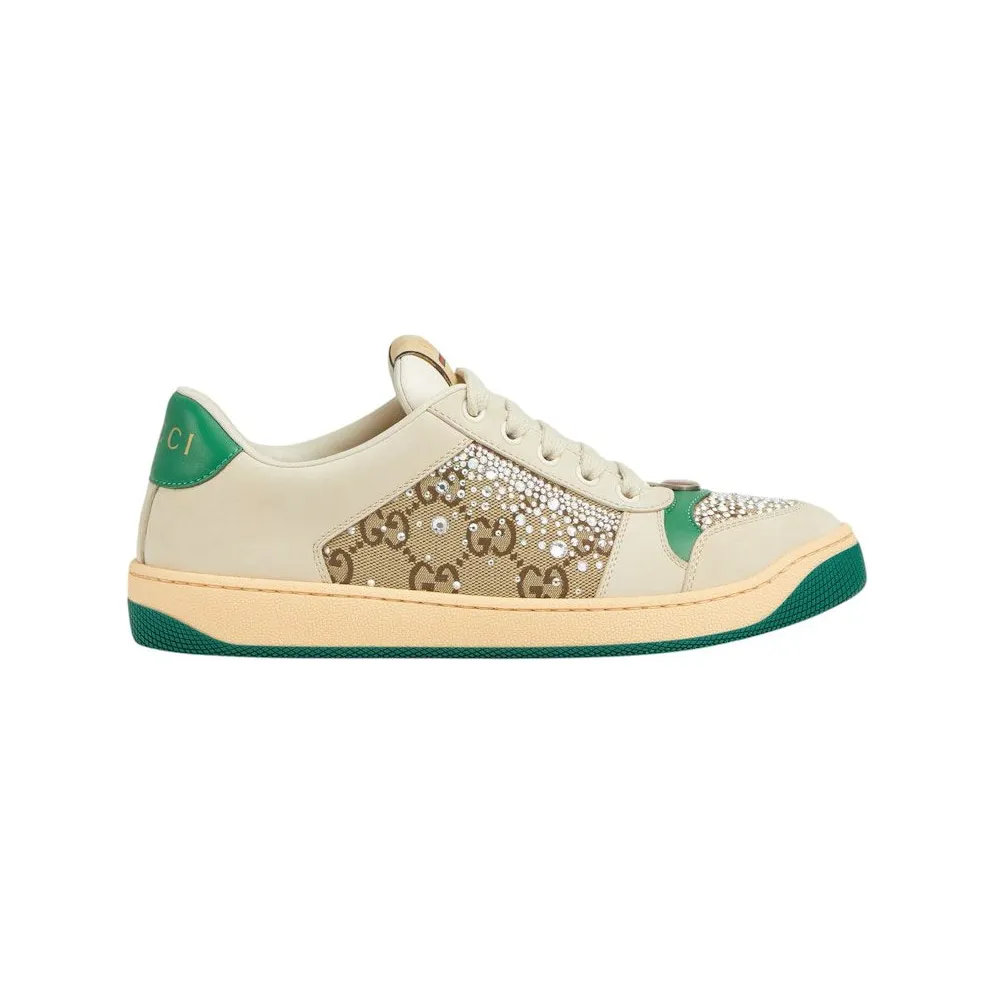 Gucci Screnner Ivory Green Crystals (812041 AAEB2 9541)