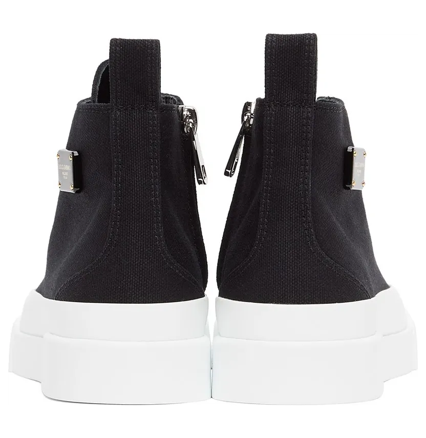 Dolce & Gabbana Black & White Canvas Portofino High 89690 Black/White (CK1887 AO522) (4)