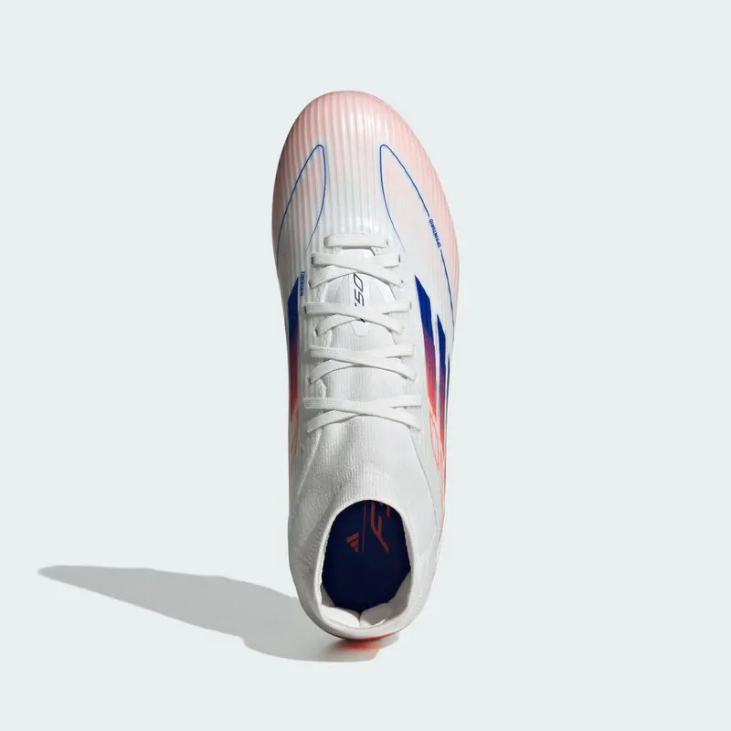 adidas F50 League Mid-Cut Firm/Multi-Ground Cloud White Lucid Blue Solar Red (ID9190)
