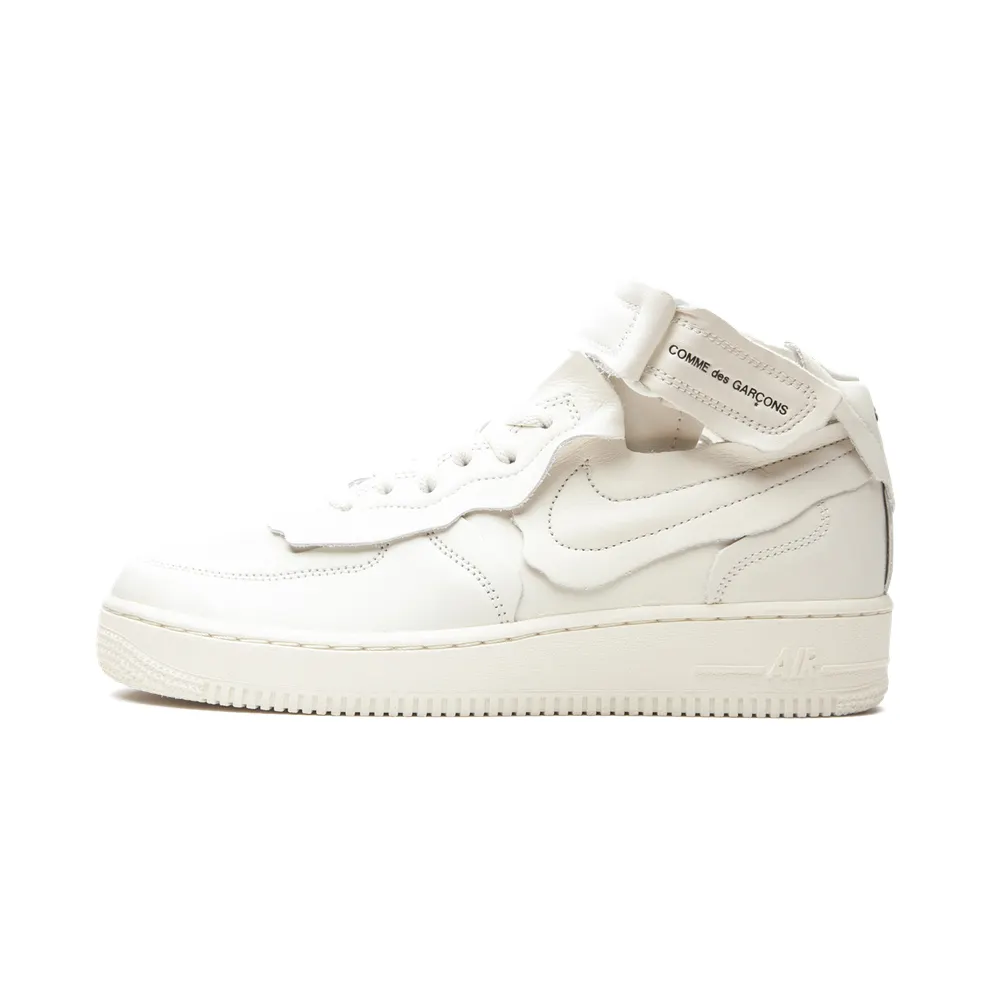 Nike Air Force 1 Mid Comme des Garcons White White/White-BlackWhite (DC3601-100)