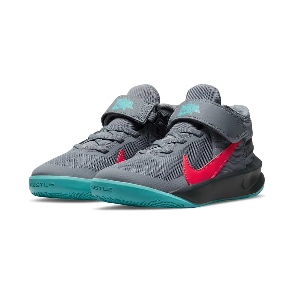 Nike Team Hustle D 10 Flyease Grey Teal Siren Red (DD7302-008)