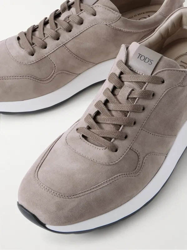 Tod’s Red Dot Suede Sneakers Taupe (XXM79K0Z281J17) (5)