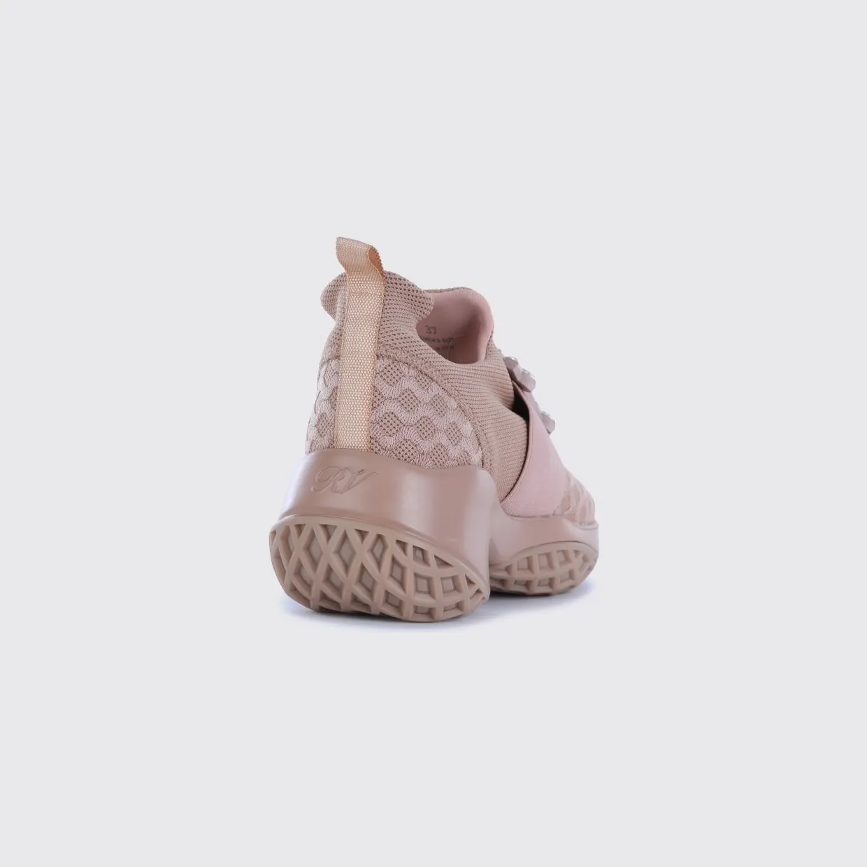 Roger Vivier Viv’ Run Knit Slip-On Trainers with Jewelled Buckle Beige (RVW50645830VRA0AHA) (2)