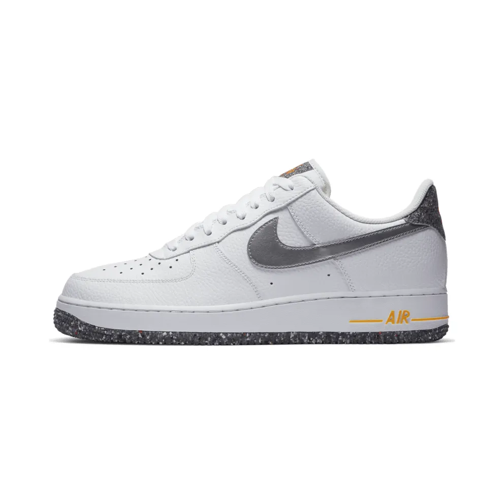 Nike Air Force 1 Crater Grind White White/Metallic Silver-Light Smoke Grey-Laser Orange (DA4676-100)