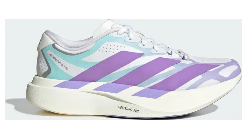 adidas Adizero Evo SL Exo “Cloud White / Violet Fusion / Pulse Mint” (KJ0433)