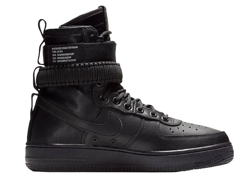 Nike  Air Force 1 Triple Black Leather (W) Black/Black-Black (857872-005)