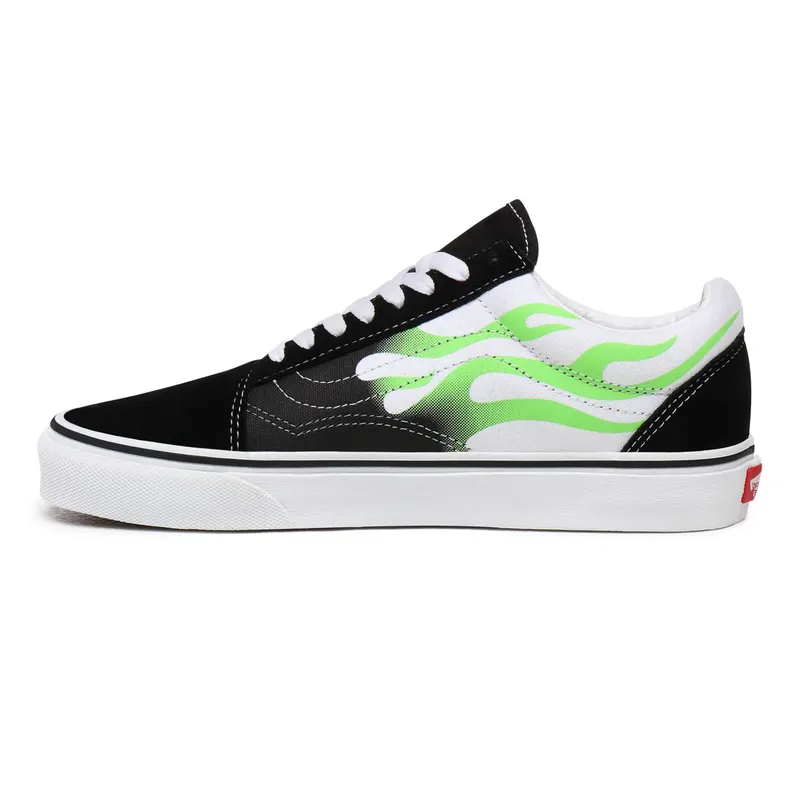 Vans Old Skool ‘Flame Black White’ Black/True White (VN0A4U3BXEY)