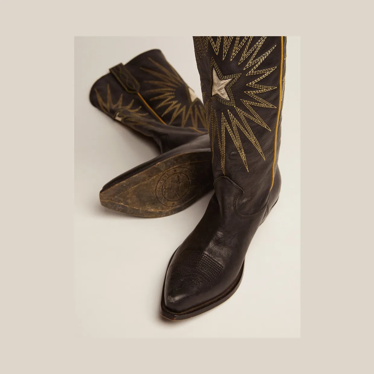 Golden Goose Wish Star Boots In Black Leather With Platinum Laminated Leather Inlay Star (GWF00135.F000571.90100) (4)