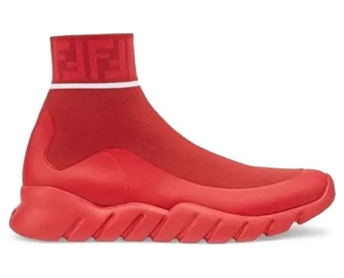 Fendi Tech Fabric High Top Red