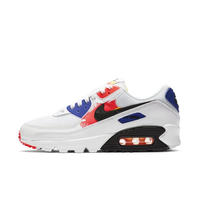 Nike Air Max 90 Brushstroke Pack (W) White/Black-Hyper Royal-Bright Crimson (CZ7937-100)
