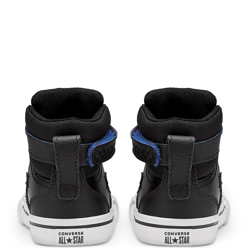 Converse Two-Tone Leather Pro Blaze Strap High Top Black/almost Black/hyper Royal (766051C)