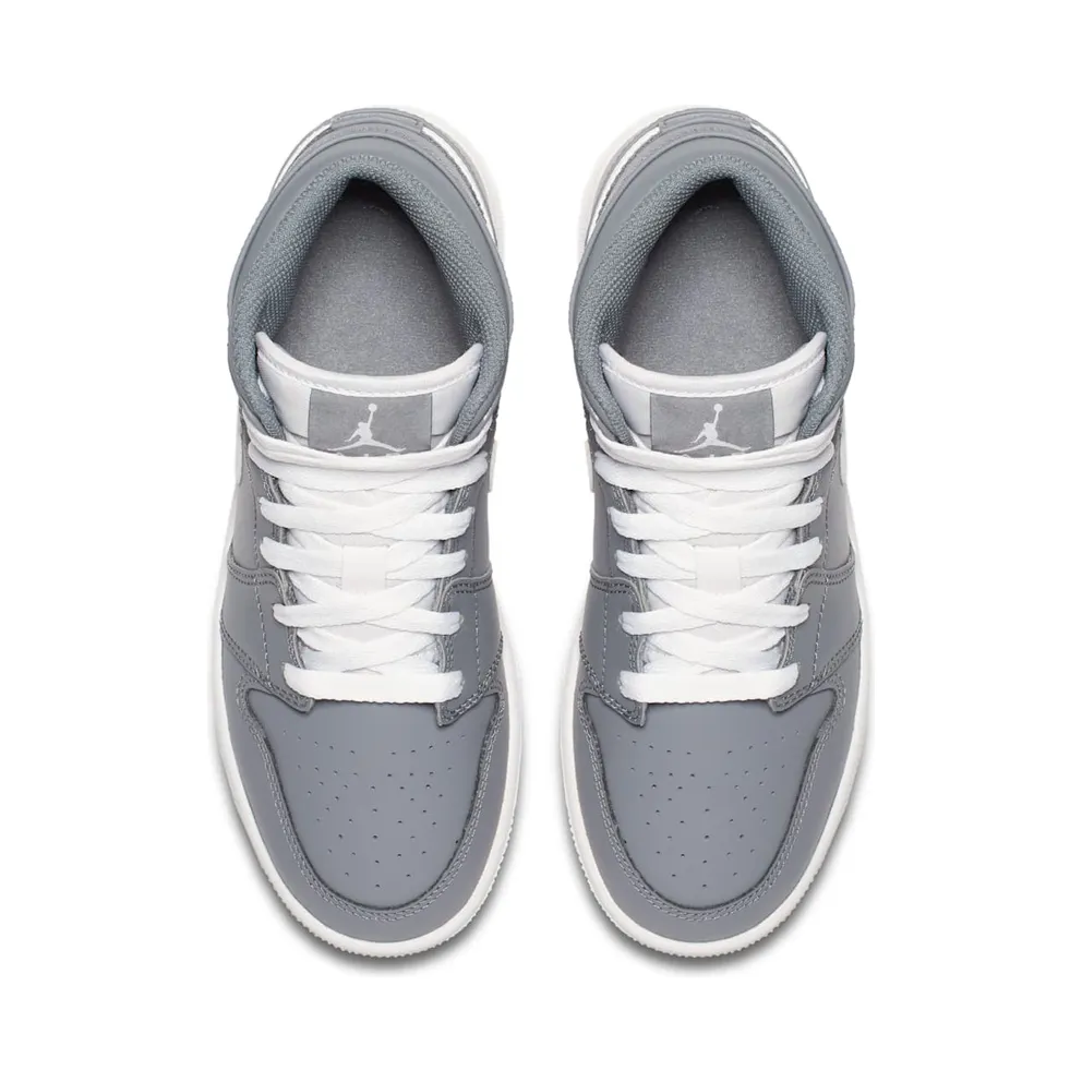 Jordan 1 Mid Cool Grey White (GS) Cool Grey/White-White (554725-036)