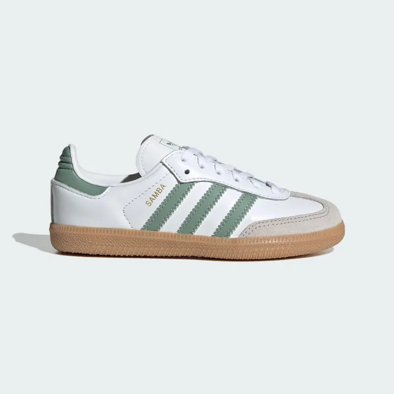 Adidas Samba OG Kids Cloud White / Silver Green / Gum (JP5483)
