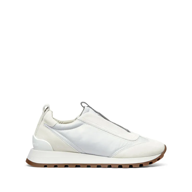 Brunello Cucinelli Monili-embellished Low-top “White” (MZSFG2127 C6280)