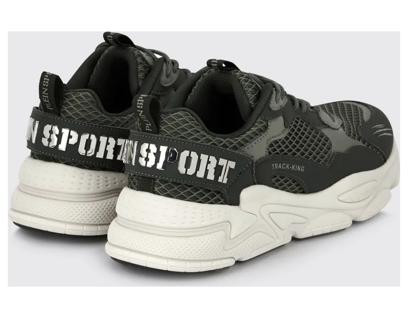Plein Sport Track-King Leather And Mesh Sneakers Green (FAESUSC0800STE003N65) (2)