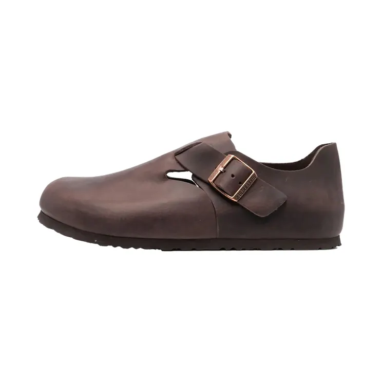 Birkenstock London Oiled Leather “Brown- Narrow Fit” (166533)