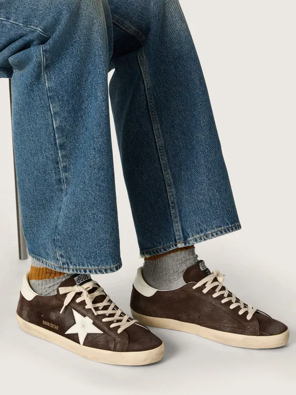 Golden Goose Men’S Super-Star In Brown Suede With White Star (GMF01016.F008949.55827) (3)