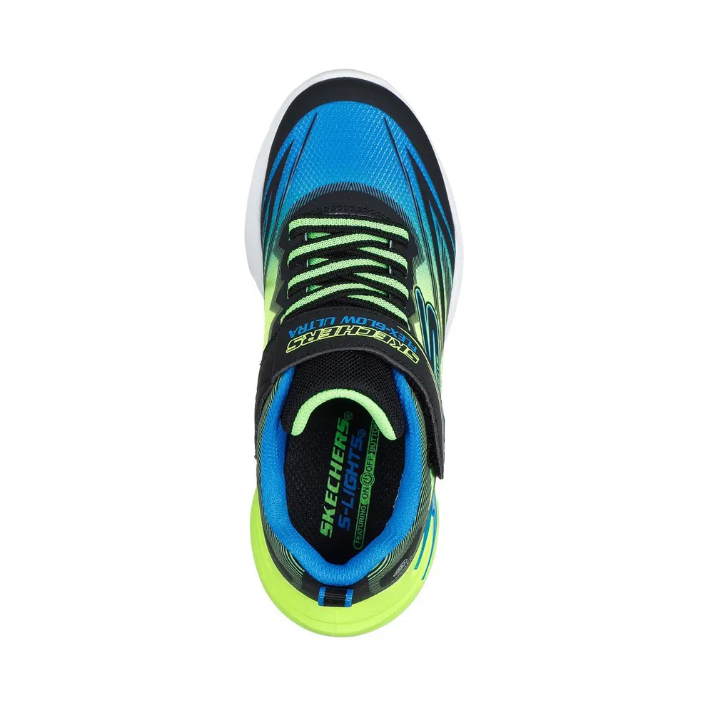 Skechers S-Lights: Flex-Glow Ultra Sneaker Black/Blue/Limoen