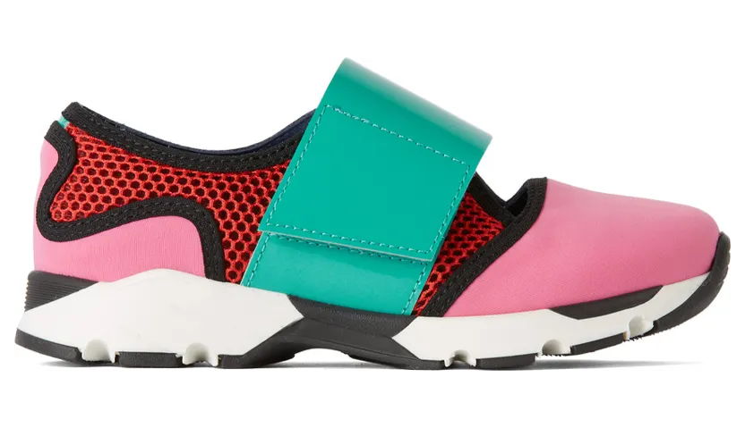 Marni Kids Pink & Red Scuba Sneakers (67878)