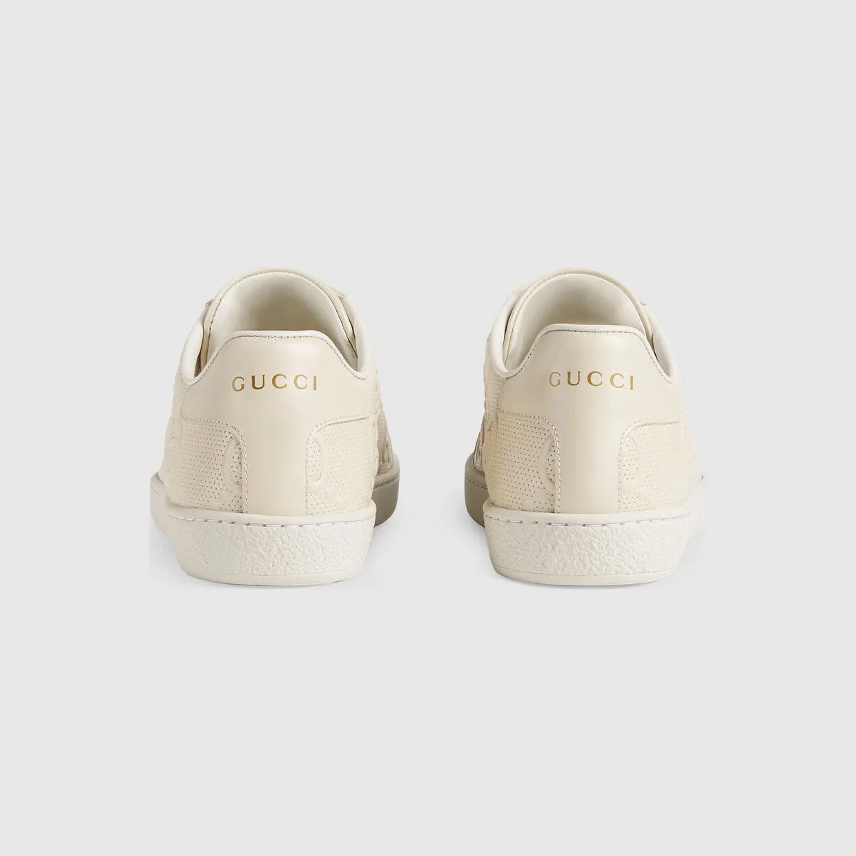 Gucci Ace GG Embossed Cream (W) (660135 1XK10 9022) (5)