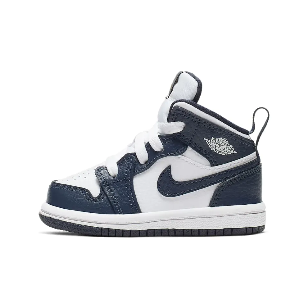 Jordan 1 Mid White Metallic Gold Obsidian (TD) White/Metallic Gold-Obsidian (640735-174)