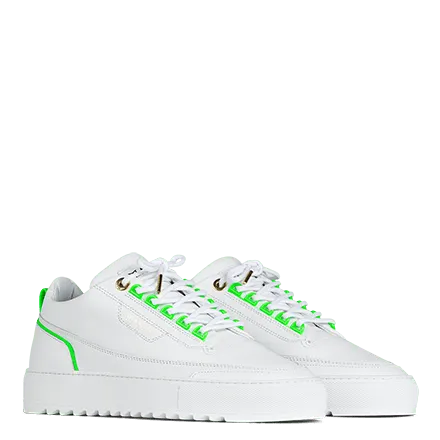 Mason Garments Firenze Leather/Reflective – White/Fluo Green (FW20-1B)