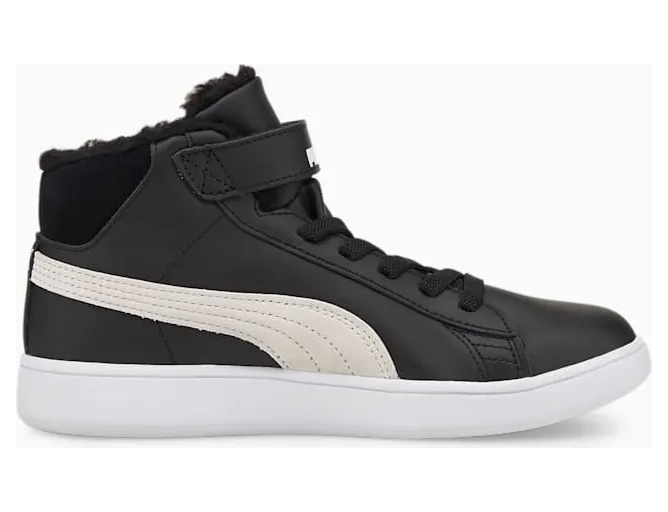 Puma Smash V2 Mid Fur V Wit/Zwart (366896-02)
