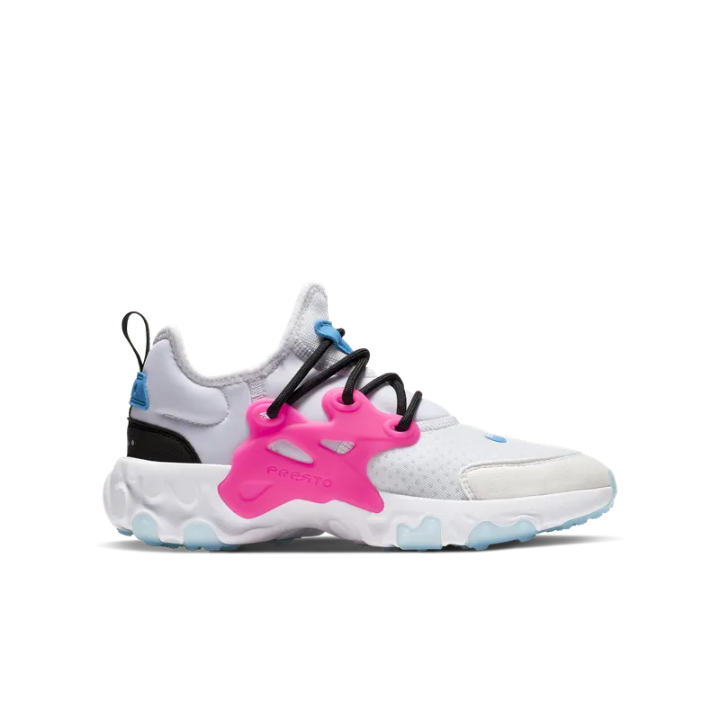 Nike React Presto White Hyper Pink Photo Blue (GS) White/Hyper Pink-Photo Blue-Black (BQ4002-101)