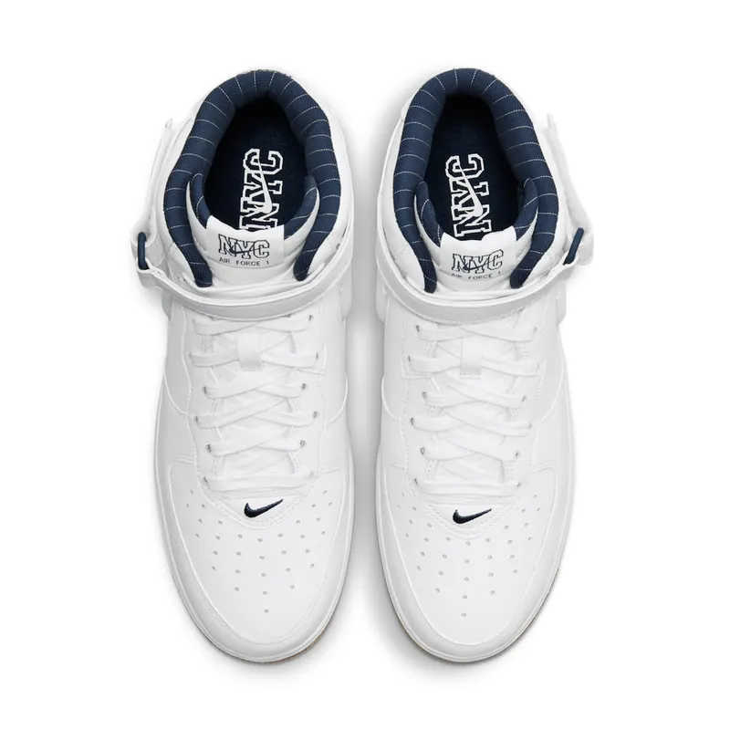 Nike Air Force 1 Mid NYC White – “White / Midnight Navy / Gum Yellow” (DH5622-100)