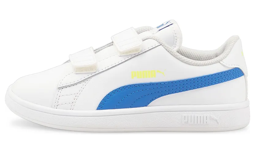Puma Smash v2 Leather sportscchoenen Wit/Blauw (365173-33)