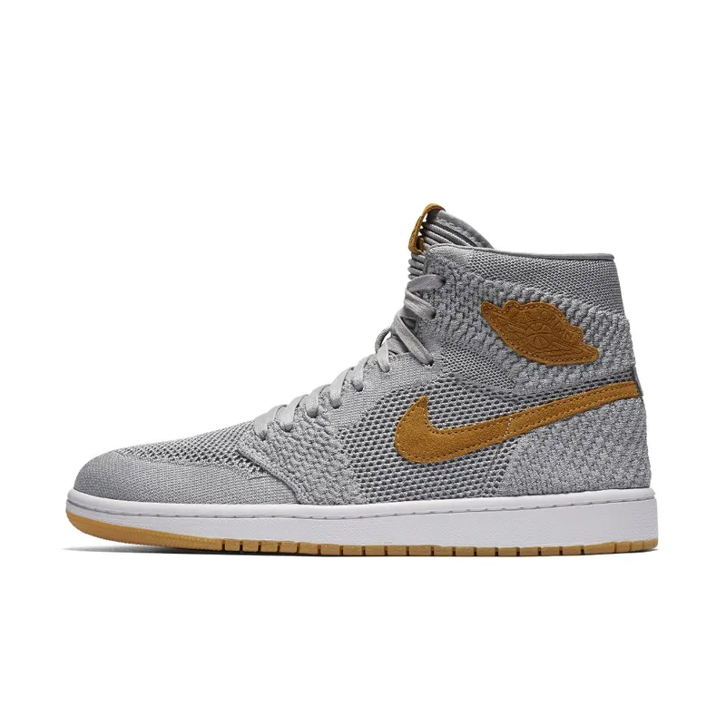 Air Jordan Nike AJ I 1 Retro High Flyknit Wolf Grey (2017) (919704-025)