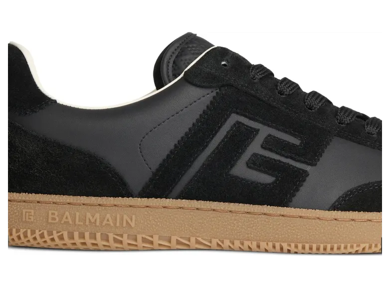 Balmain Swan Suede and Smooth Leather “Black” (HM1VI360 LBEW 0PA) (3)