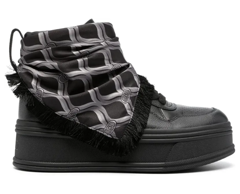 LIU JO Selma sneakers met sjaaldetail – Zwart (BF3131PX2152)