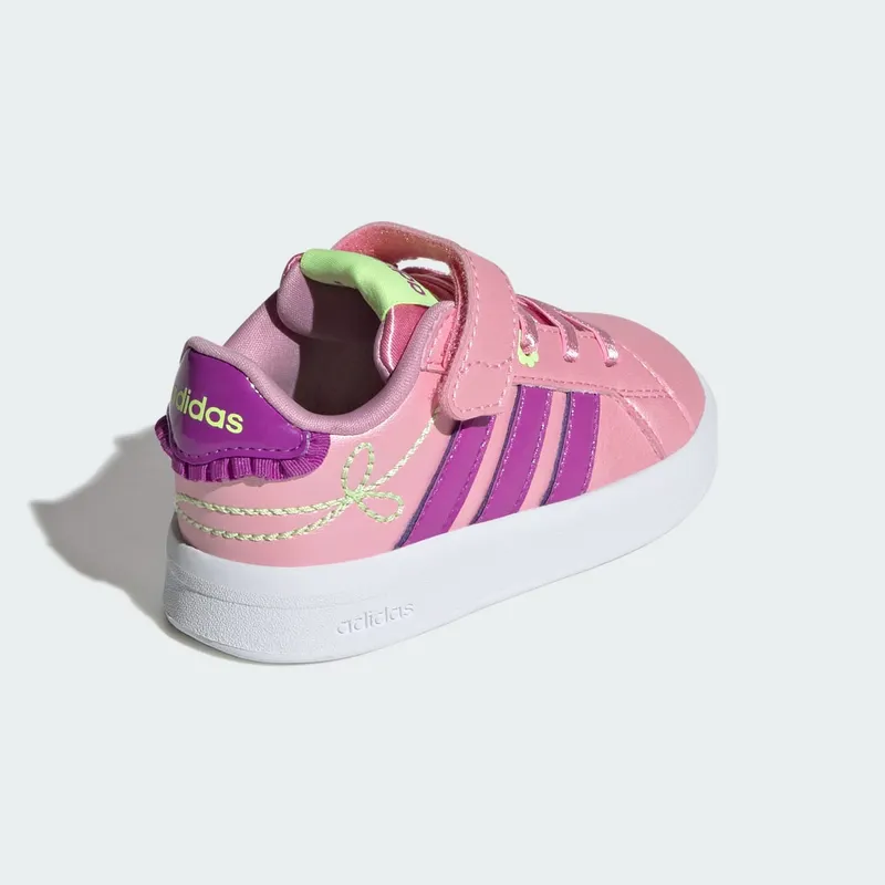 Adidas GRAND COURT 3.0 Shoes PEUTERS Girls St Tropic Bloom / Purple Burst / Hi-Res Yellow (KI1757)