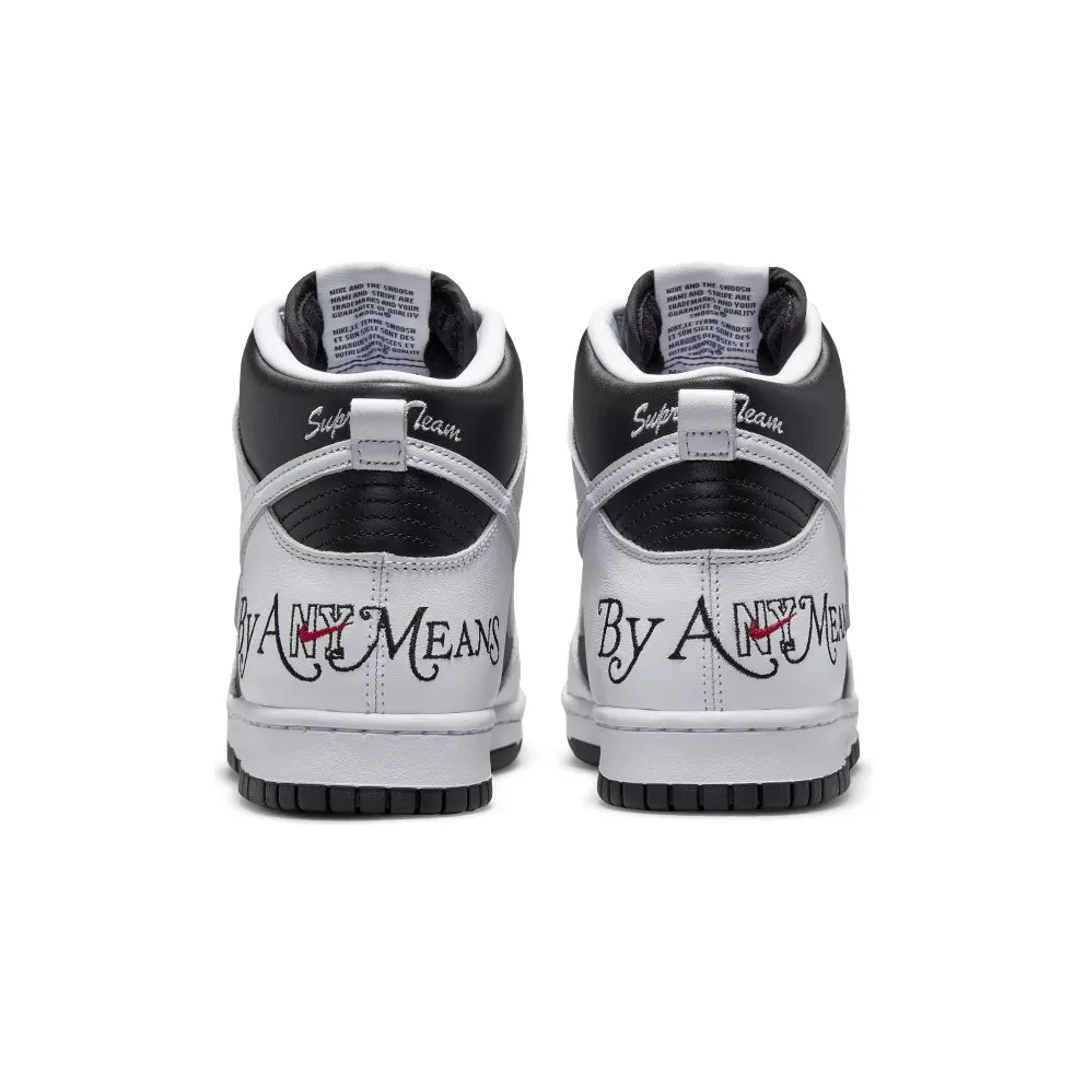 Nike x Supreme SB Dunk High By Any Means White – “Black / White” (DN3741-002)