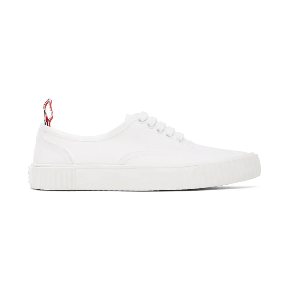 Thom Browne White Heritage Vulcanized Sneakers (FFD063A-01588)